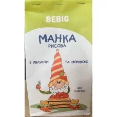 BEBIG МАНКА РИСОВА  З ЯБЛУКОМ ТА МОРКВОЮ 450ГР